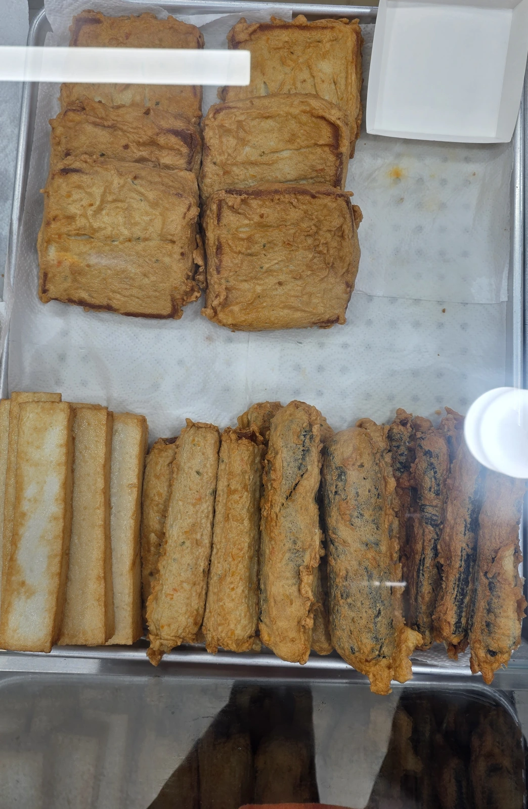 Flat fish cakes and fish cake bars