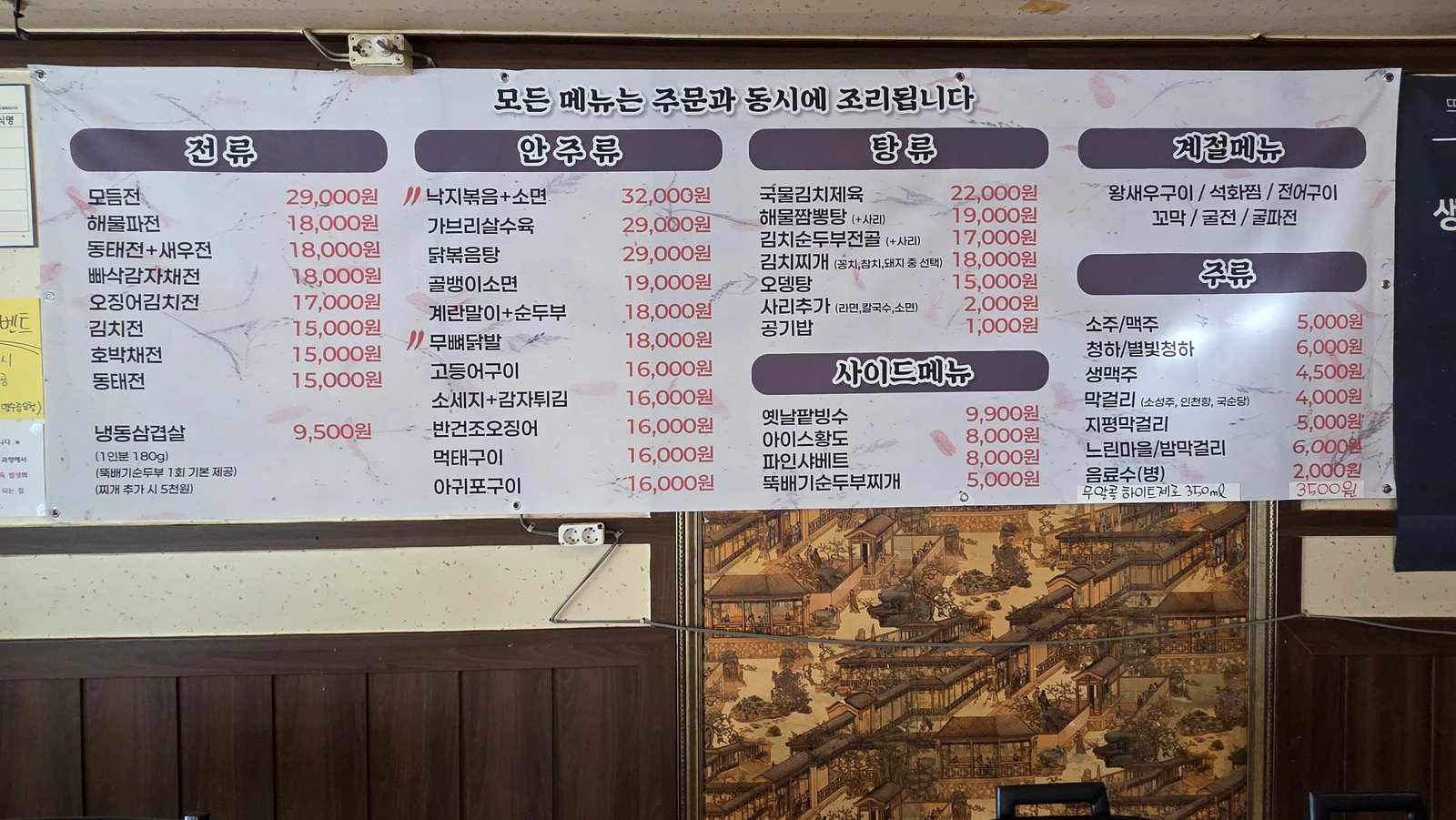Menu board