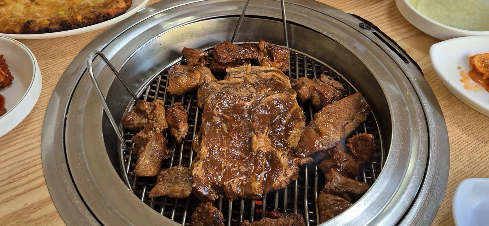 Pork ribs on the charcoal grill